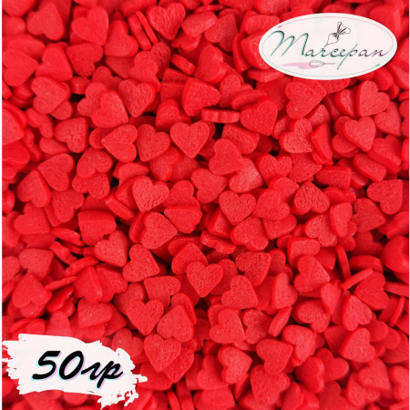 Посыпка сах. Сердечки красные 50гр. 